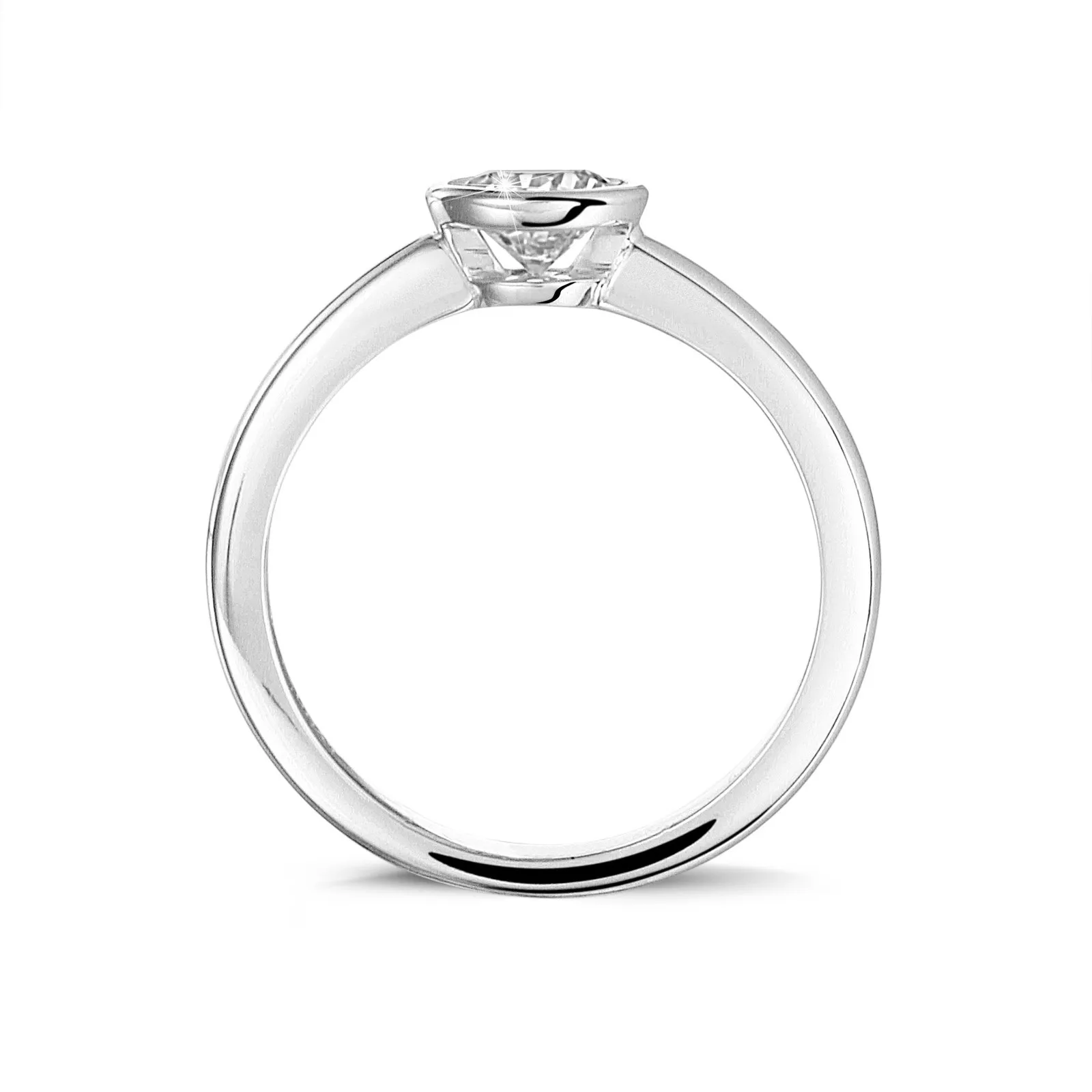1.00 quilates anillo solitario en oro blanco con un diamante redondo 