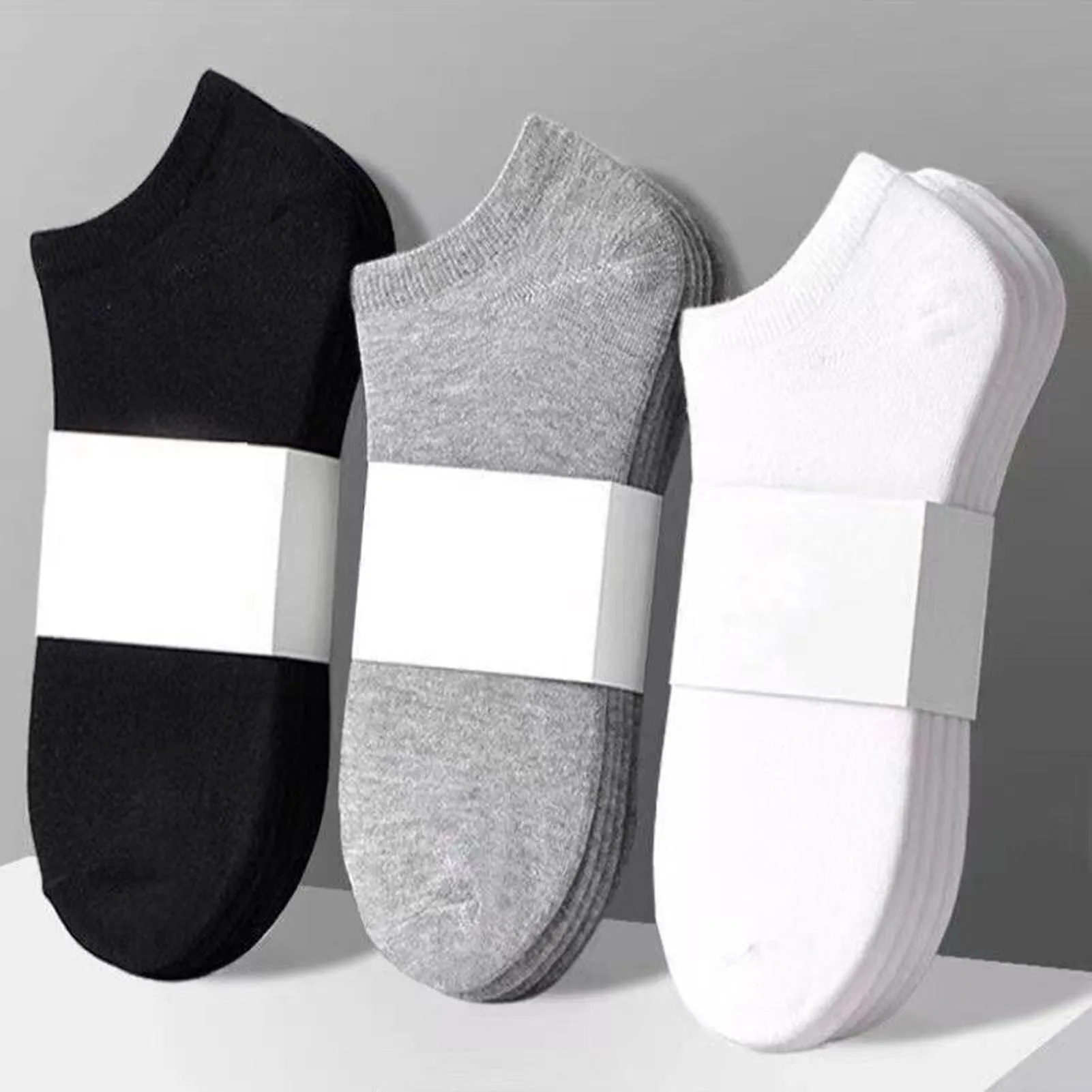 12 pares Calcetines absorbentes de sudor Tobillo invisible Calcetines de boca poco profunda para deportes de campamento al aire 