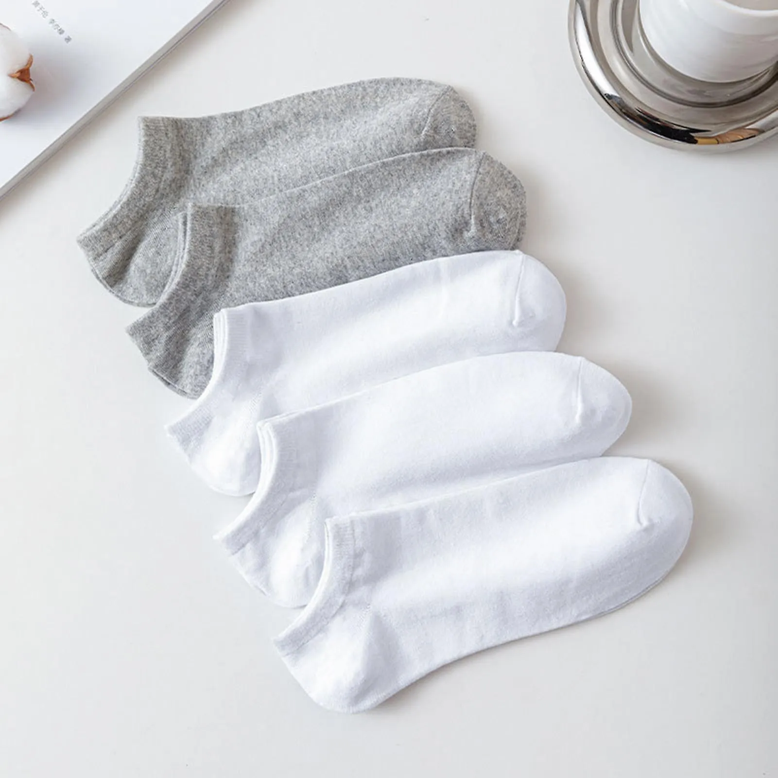 12 pares Calcetines absorbentes de sudor Tobillo invisible Calcetines de boca poco profunda para deportes de campamento al aire 