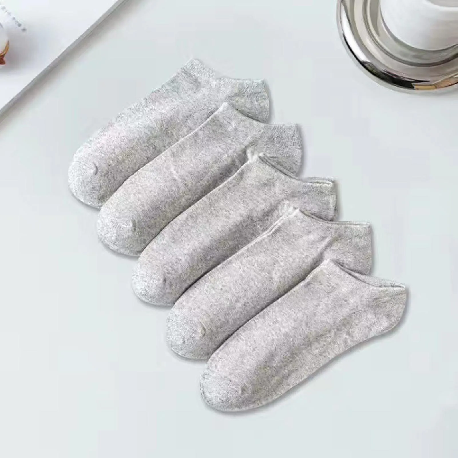 12 pares Calcetines absorbentes de sudor Tobillo invisible Calcetines de boca poco profunda para deportes de campamento al aire 