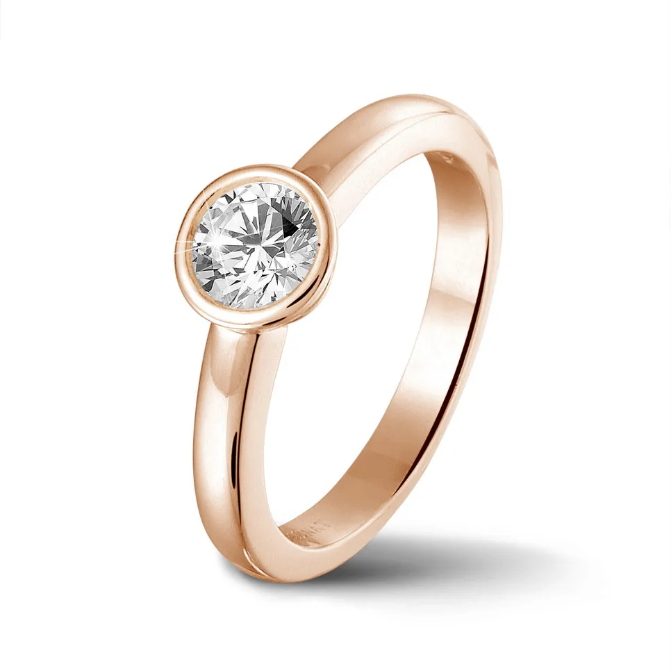 2.00 quilates anillo solitario en oro rojo con un diamante redondo 