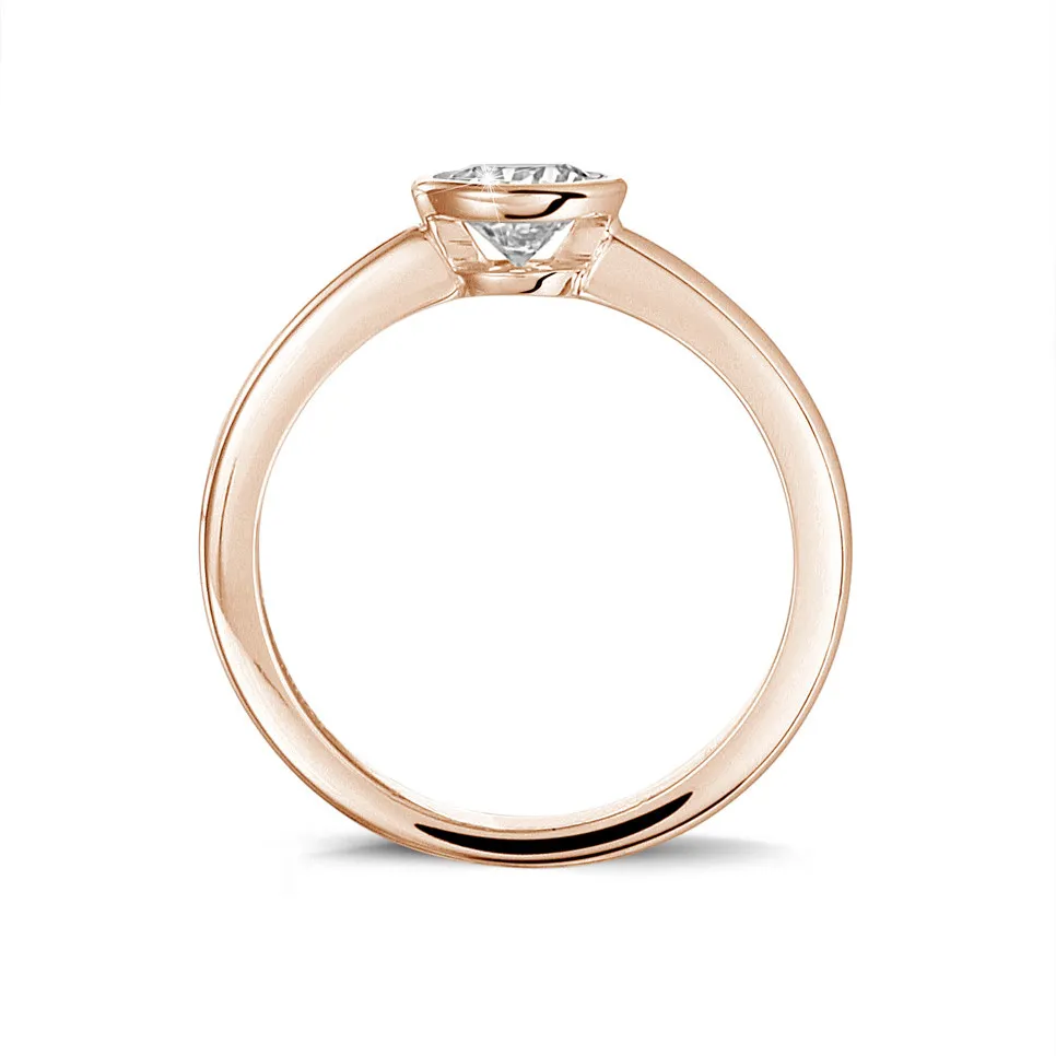 2.00 quilates anillo solitario en oro rojo con un diamante redondo 