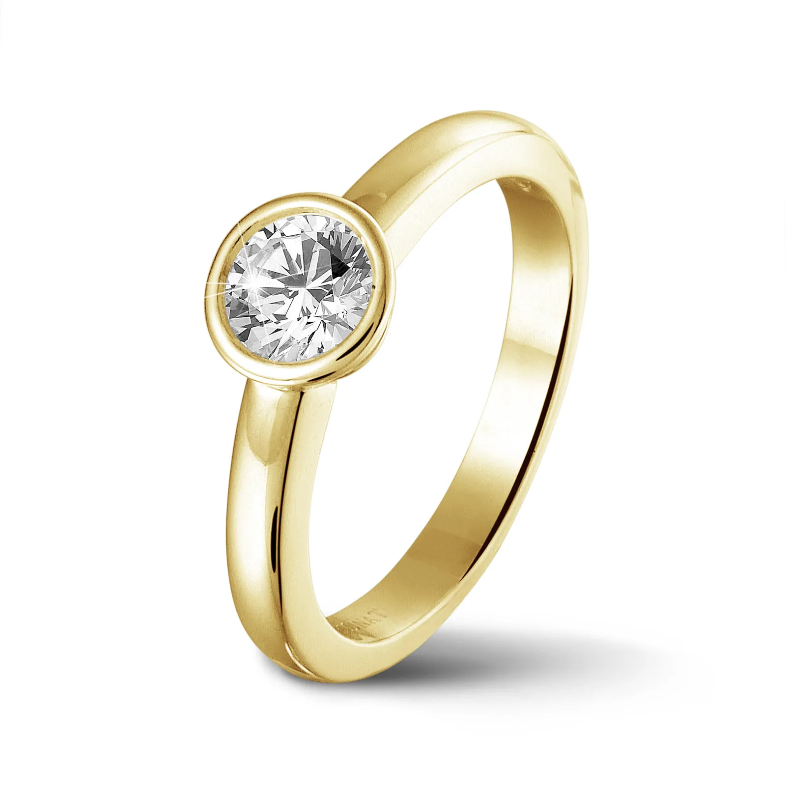 2.50 quilates anillo solitario en oro amarillo con un diamante redondo 