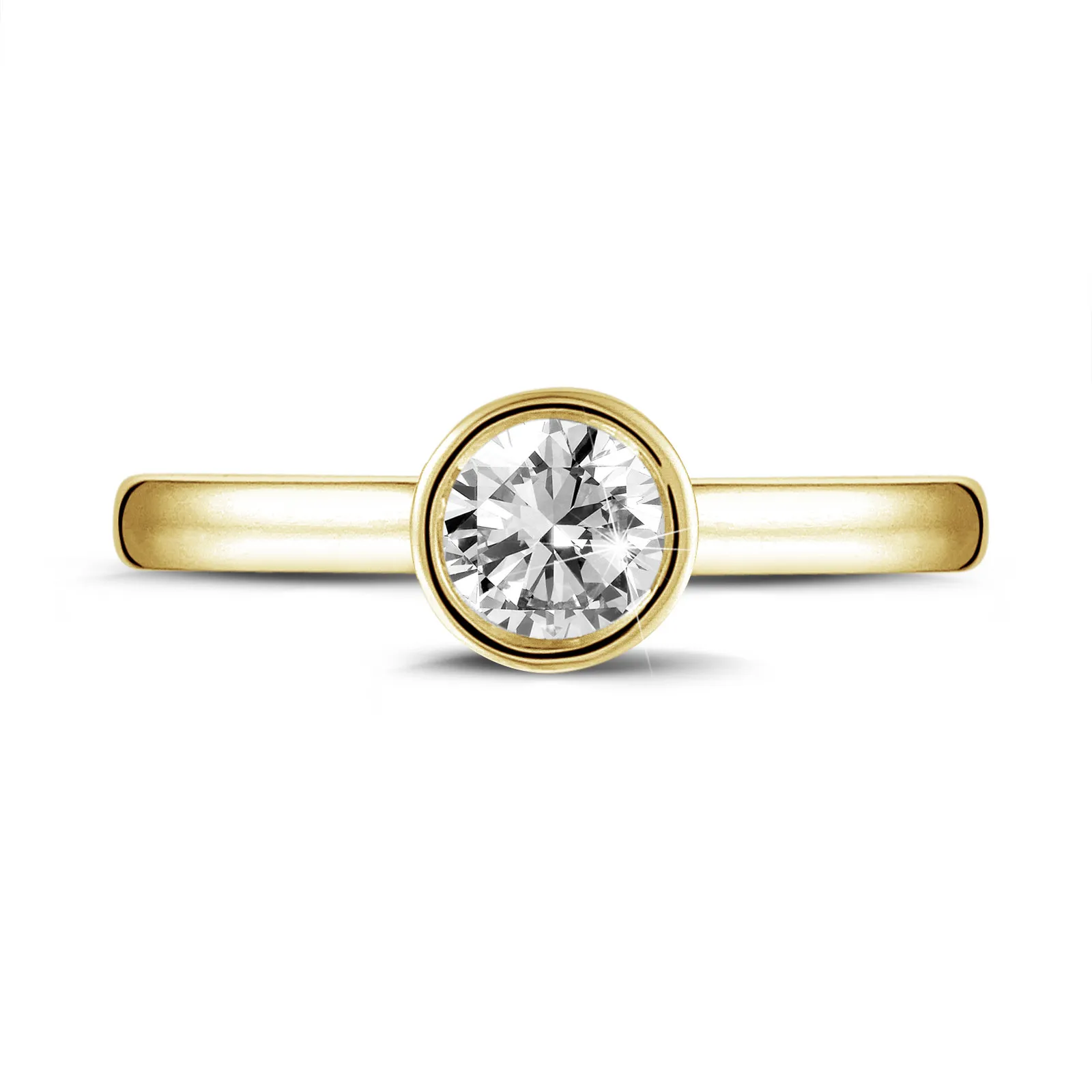2.50 quilates anillo solitario en oro amarillo con un diamante redondo 