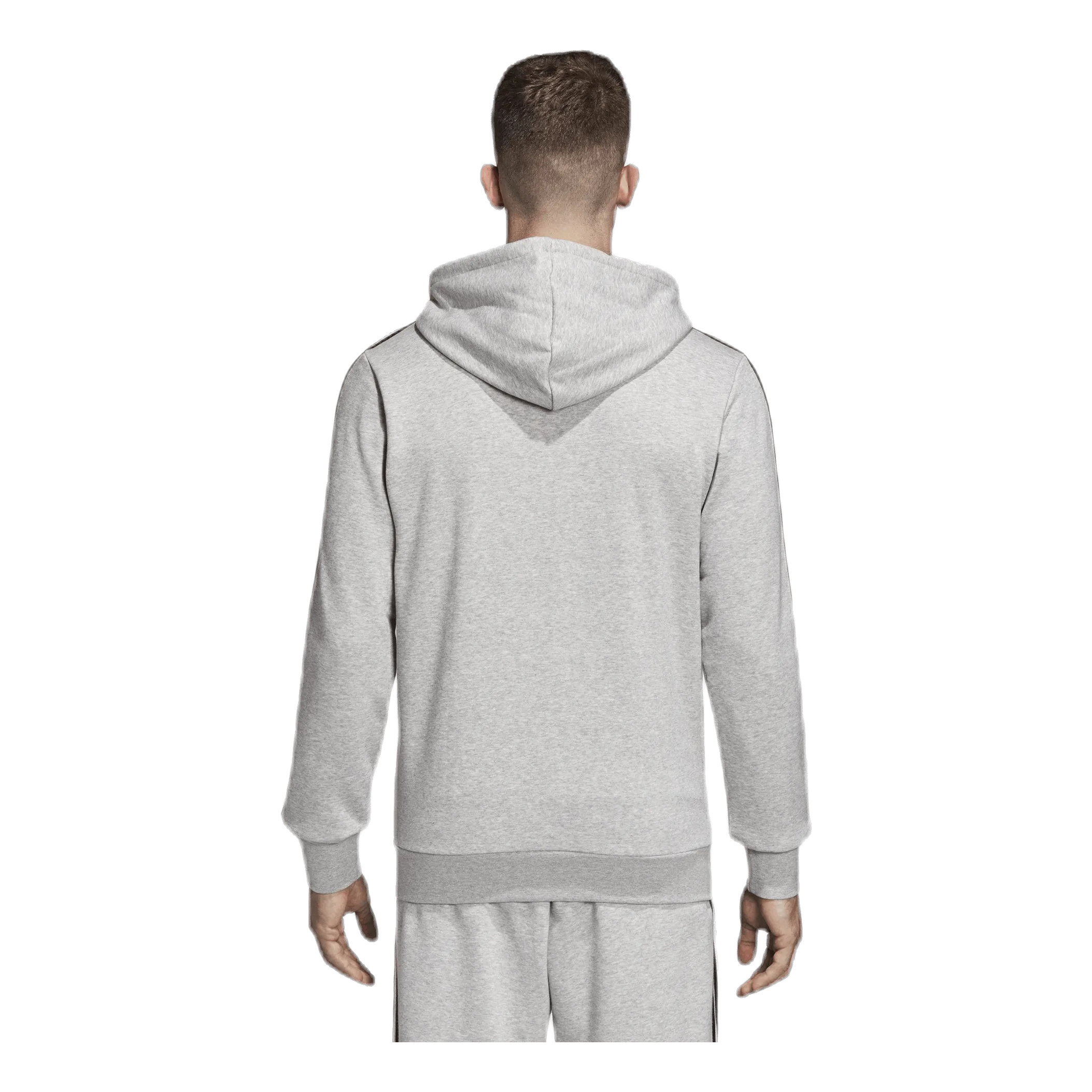 Adidas Essentials 3 Stripes Fullzip French Terry Medium Grey Heather / Black