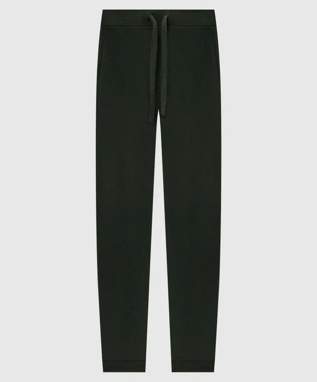 Allude Green wool and cashmere joggers