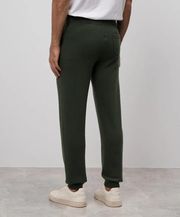 Allude Green wool and cashmere joggers