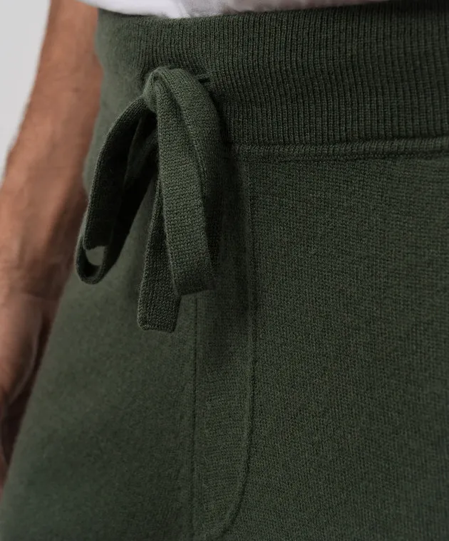 Allude Green wool and cashmere joggers