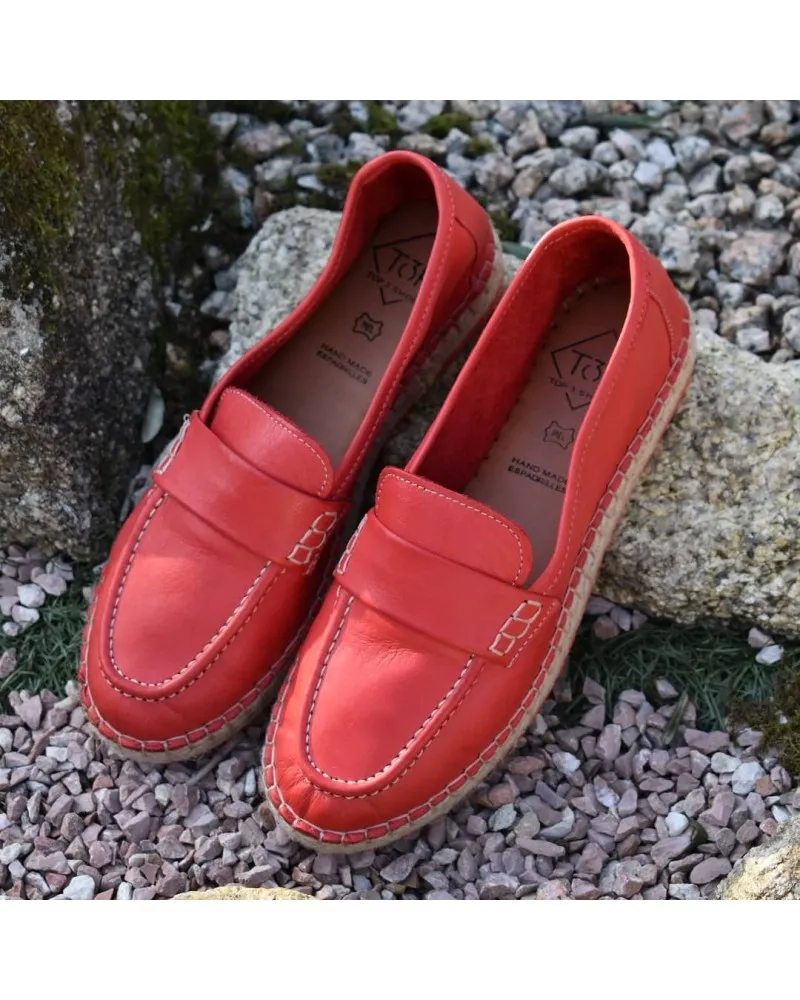 Alpargata esparto de piel MOCASIN 20579