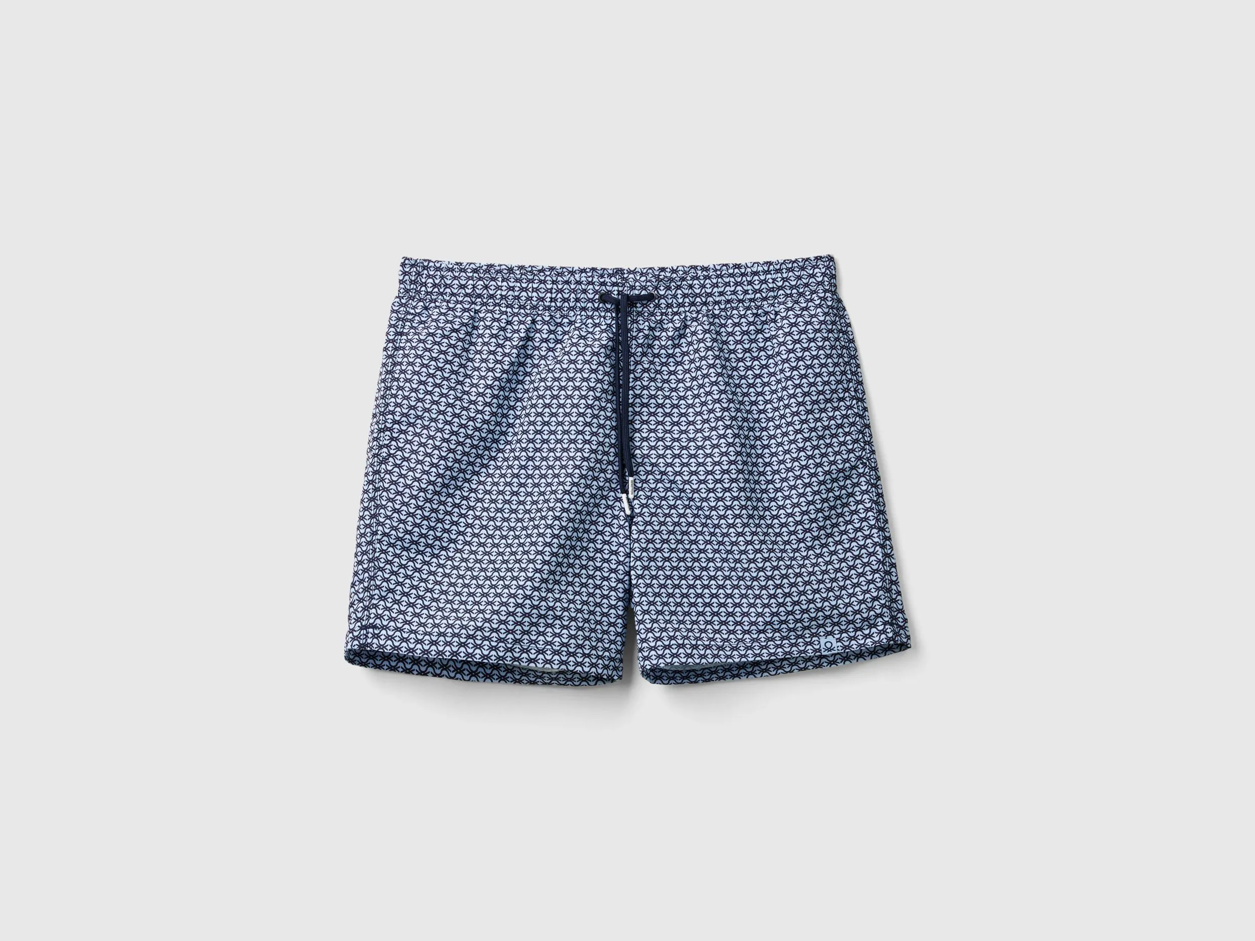 Bañador bóxer monograma azul oscuro y azul claro