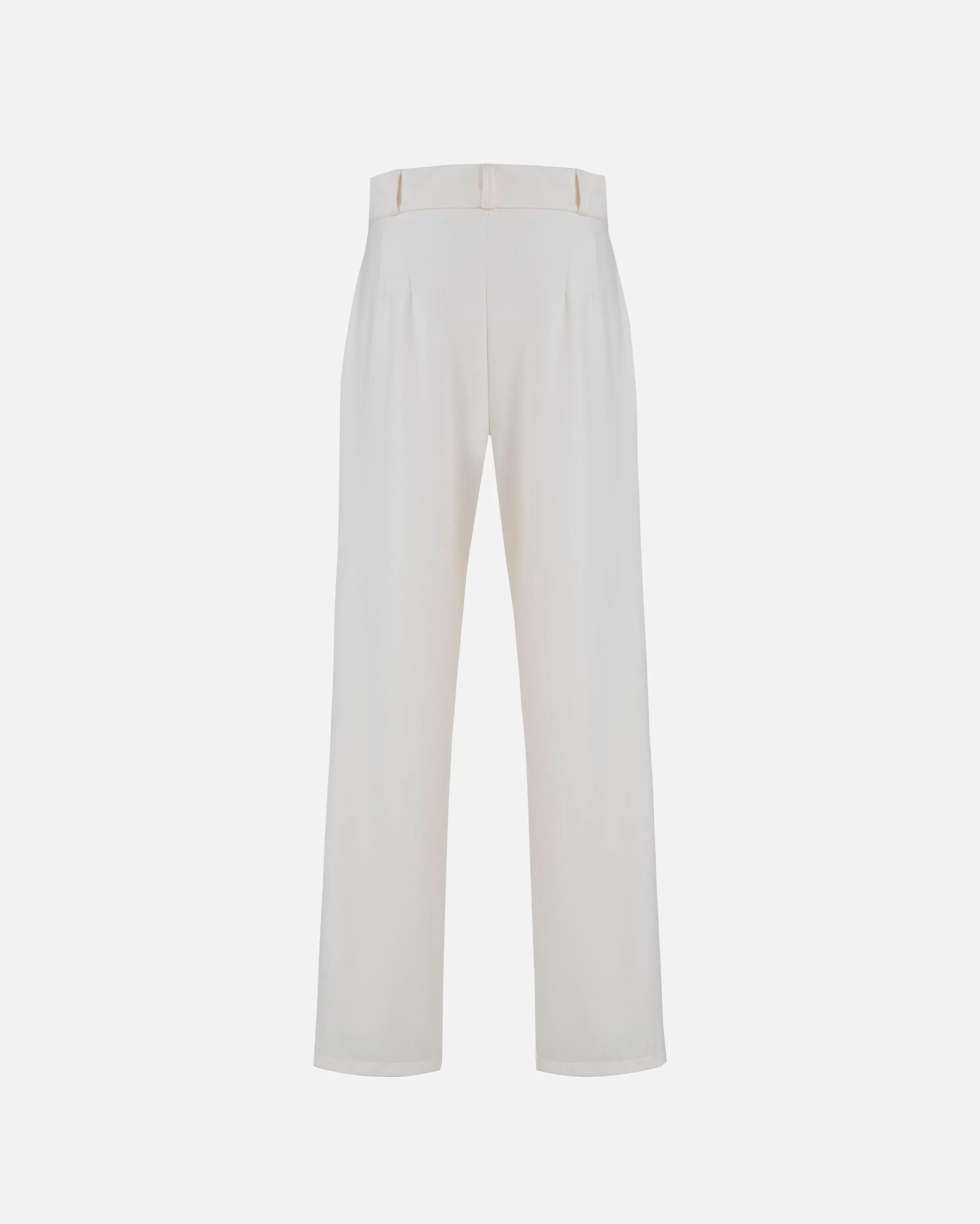Basics Buckled Tailored Trousers Cream