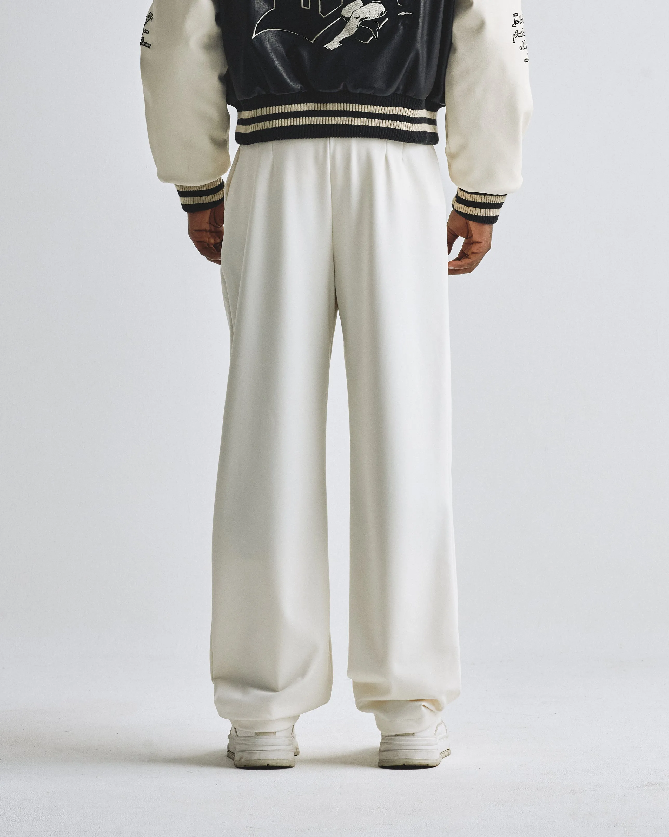 Basics Buckled Tailored Trousers Cream