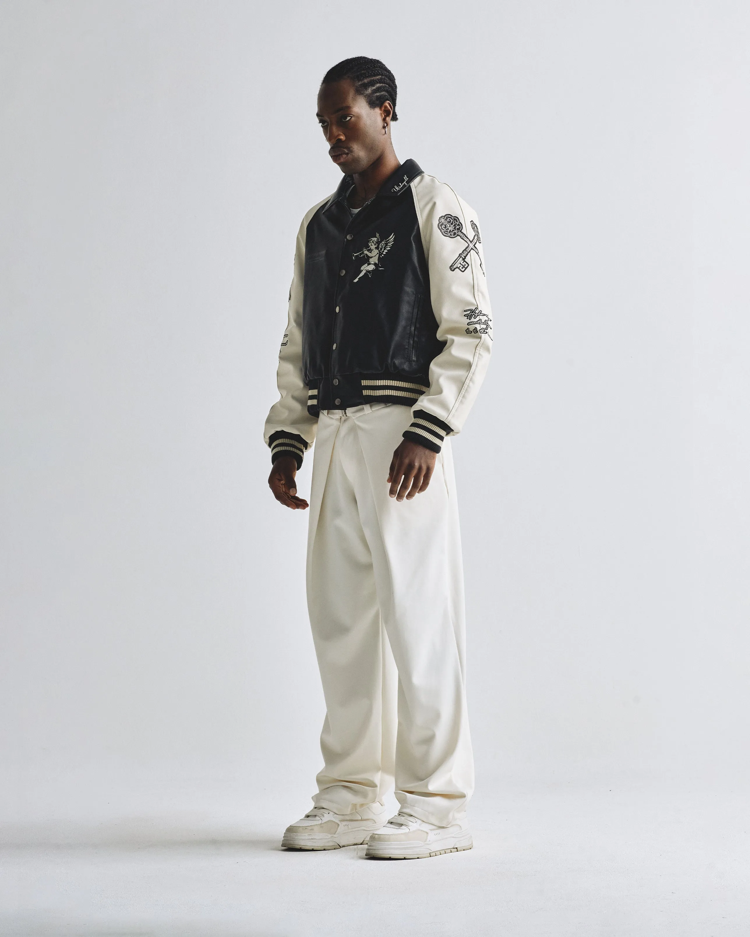 Basics Buckled Tailored Trousers Cream