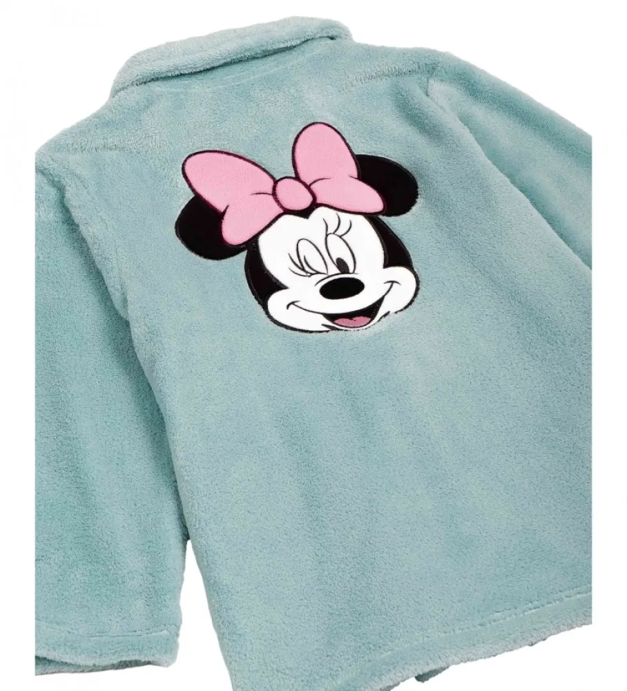 Bata Manga Larga Calentita All Over Minnie turquesa
