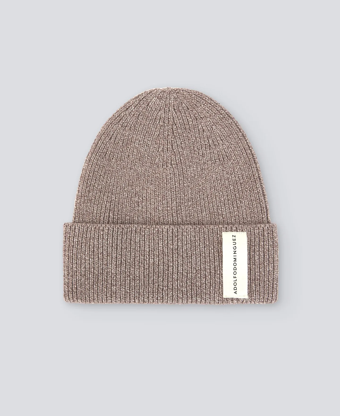 Beige cotton beanie for man