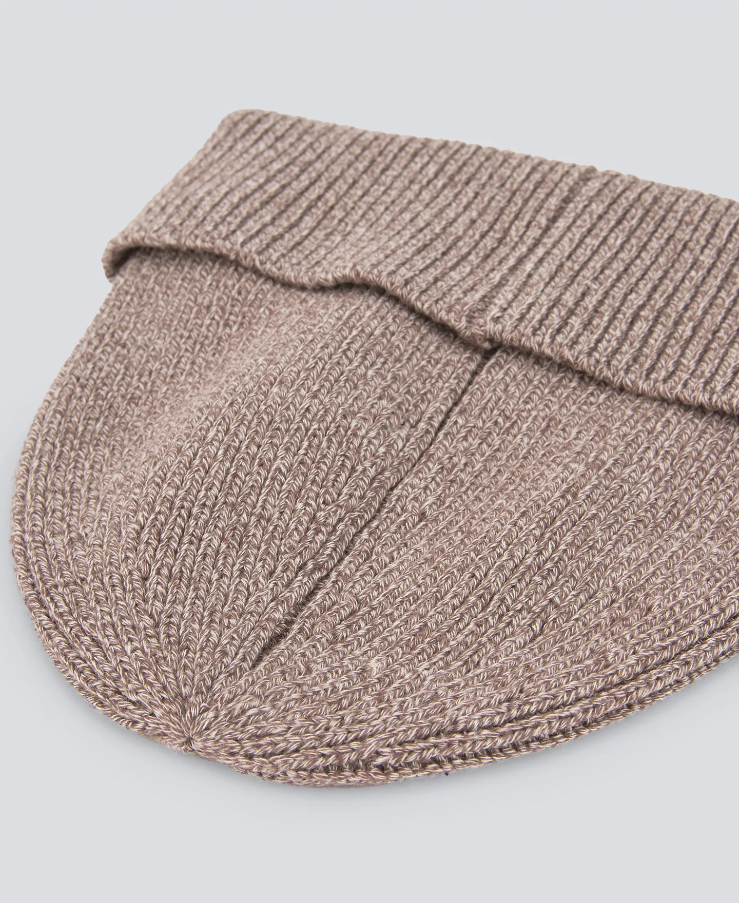 Beige cotton beanie for man