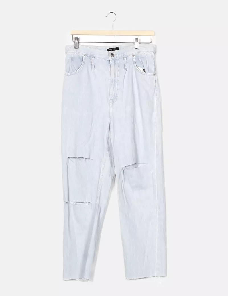 Bershka Pantalón denim azul