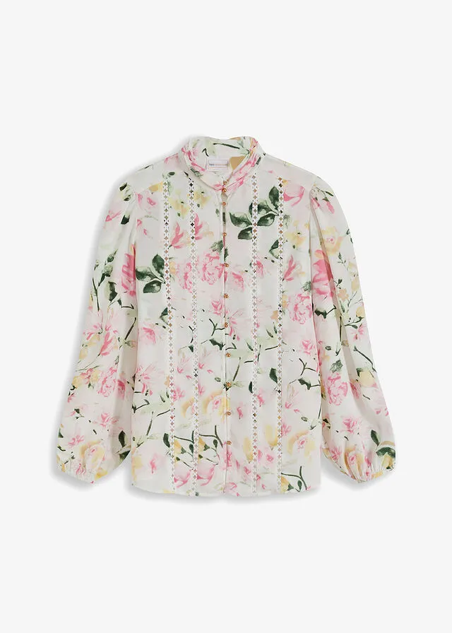 Blusa Blanco lana con flores