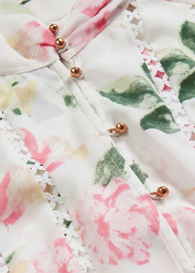 Blusa Blanco lana con flores