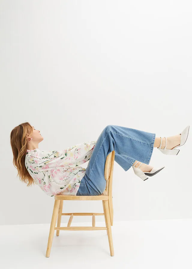 Blusa Blanco lana con flores