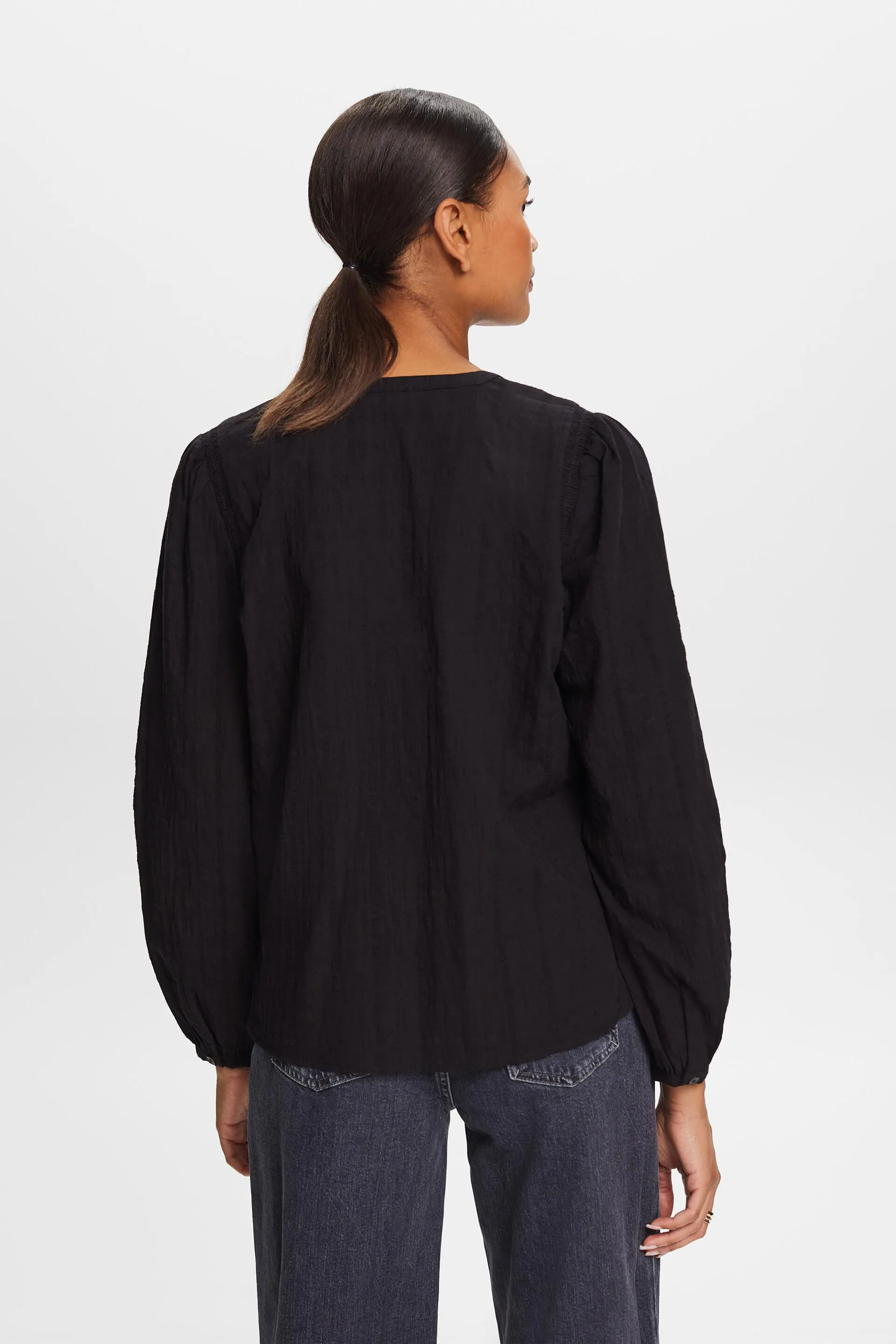 Blusa de algodón con textura