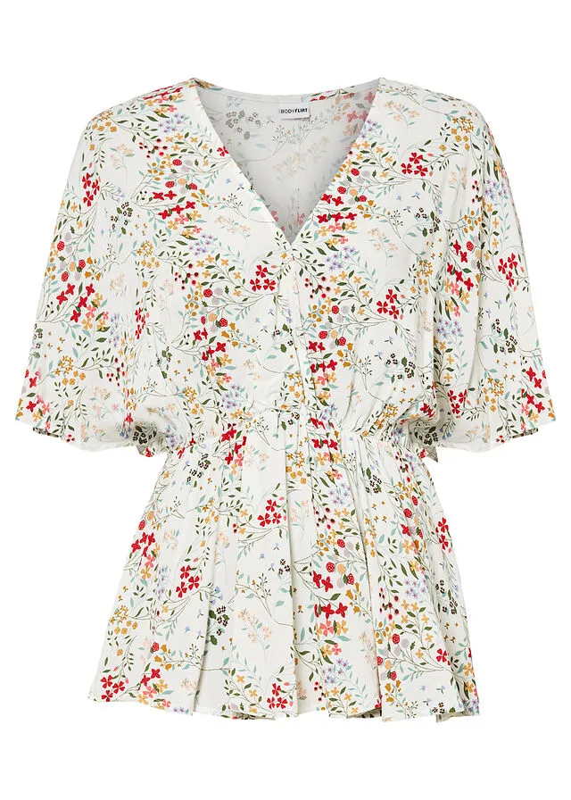 Blusa estampada Blanco lana con flores