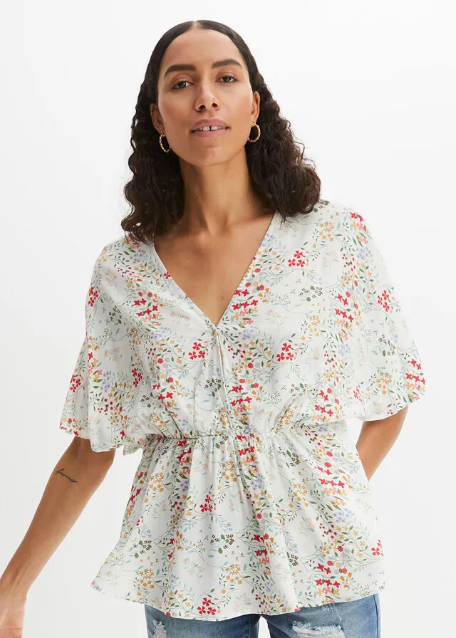 Blusa estampada Blanco lana con flores