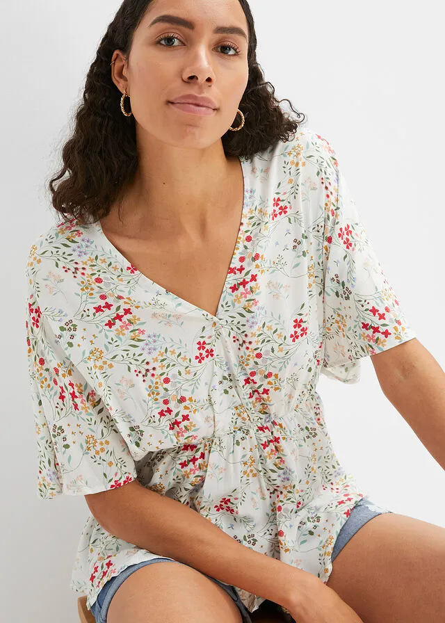 Blusa estampada Blanco lana con flores