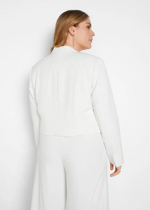 Bolero con botones decorativos Blanco lana