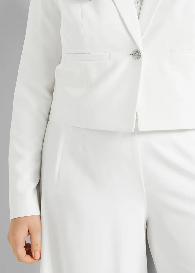 Bolero con botones decorativos Blanco lana