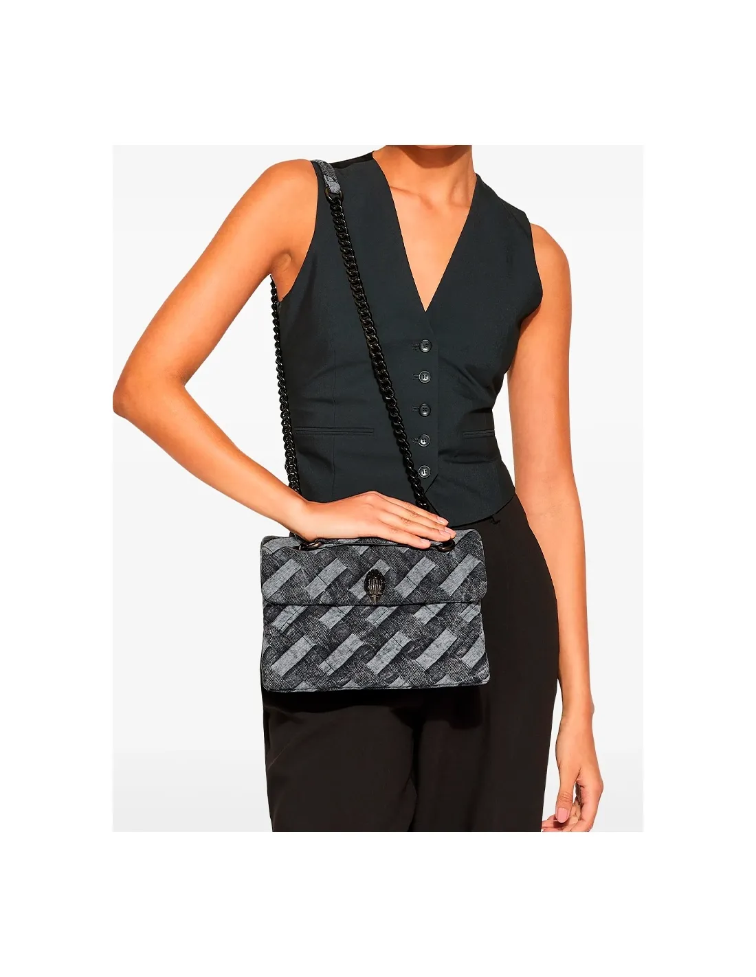 Bolso de hombro gris Soft Kensington
