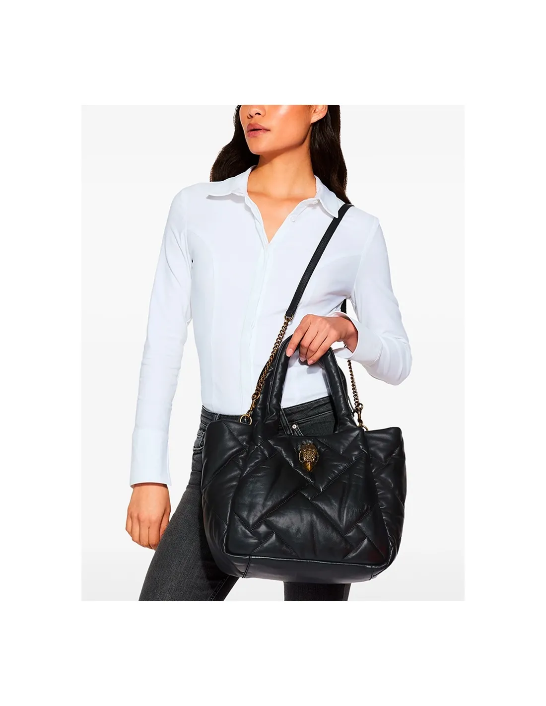 Bolso Kensington negro acolchado