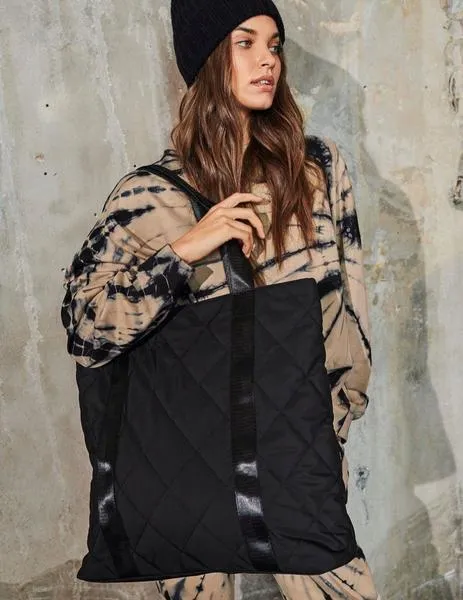 Bolso negro acolchado estilo Shopping bag de Only