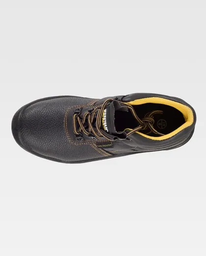 Bota de piel hidrofugada con cordones Suela Negro