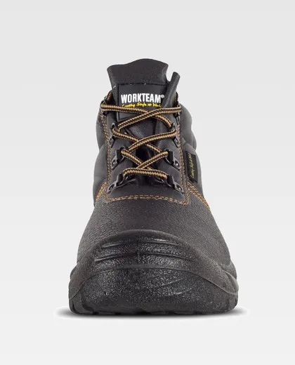 Bota de piel hidrofugada con cordones Suela Negro