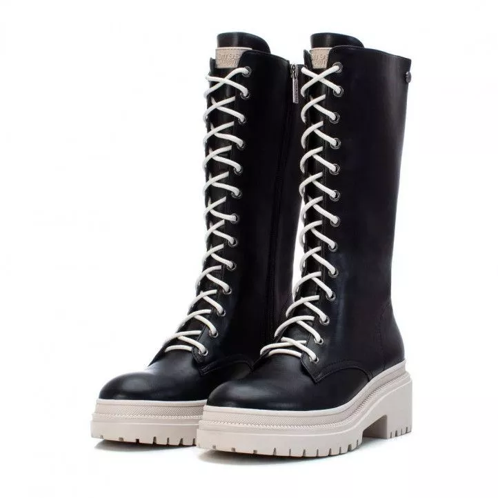 Botas tacón Refresh 078953 con cordones y suela en blanco