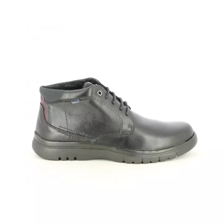 Botines Baerchi negro con cordones, detalles en granate y suela flexible