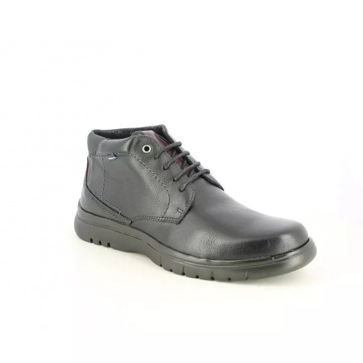 Botines Baerchi negro con cordones, detalles en granate y suela flexible