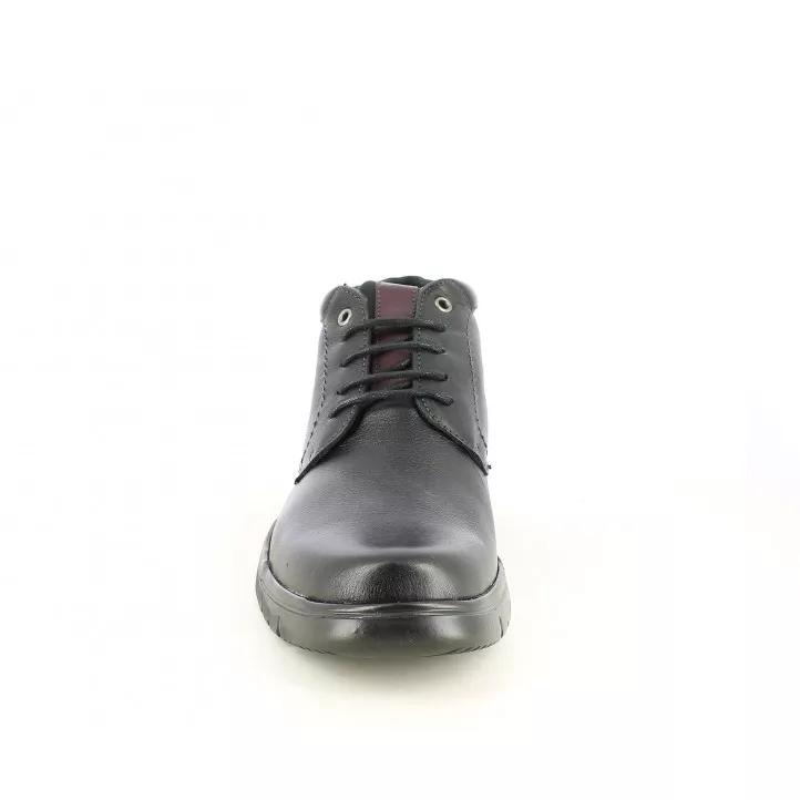 Botines Baerchi negro con cordones, detalles en granate y suela flexible