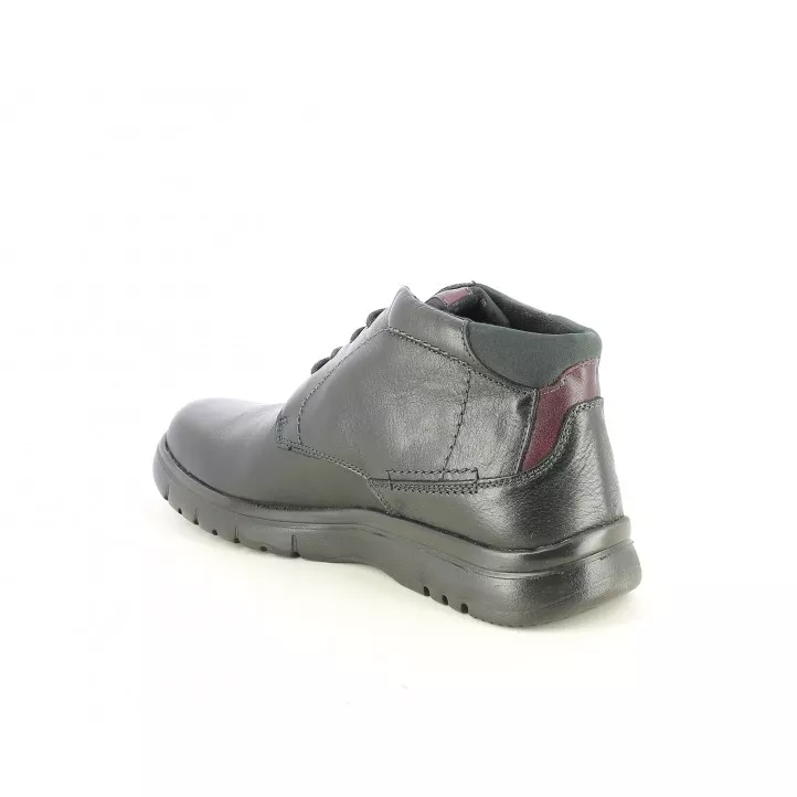 Botines Baerchi negro con cordones, detalles en granate y suela flexible