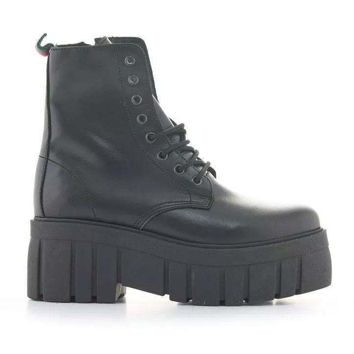 Botines plataforma Redlove katharine negros de piel con suela dentada