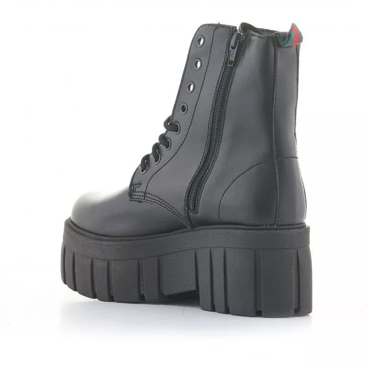 Botines plataforma Redlove katharine negros de piel con suela dentada