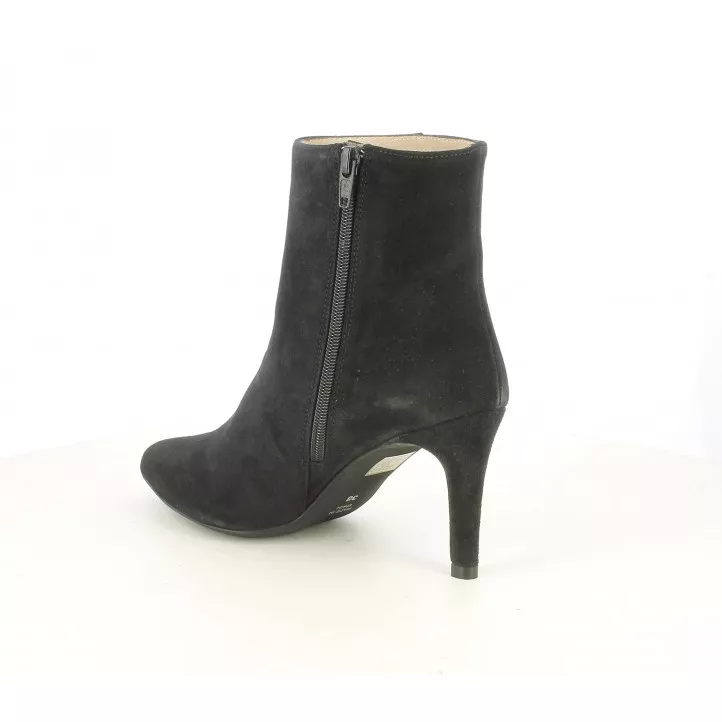 Botines tacón Angel Alarcón negros de piel con cremallera lateral acabados en punta