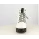 Botines tacón Owel blancas con suela negra y cordones