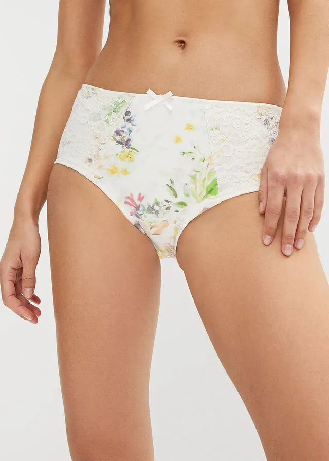 Braga maxi (4 unidades) de algodón orgánico Blanco lana de flores + rojo granada + blanco lana