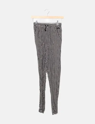Bóboli Pantalón blanco estampado