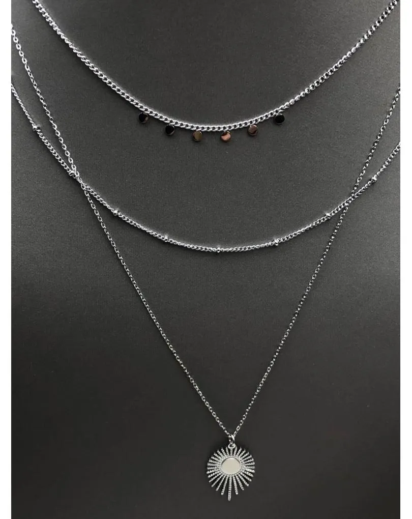 CADENAS MUJER ACERO TRIPLES CON COLAGANTE, JOYAS DE MODA