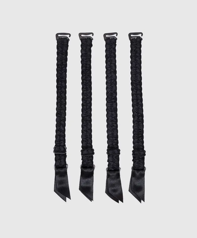 Cadolle Black suspenders for stockings