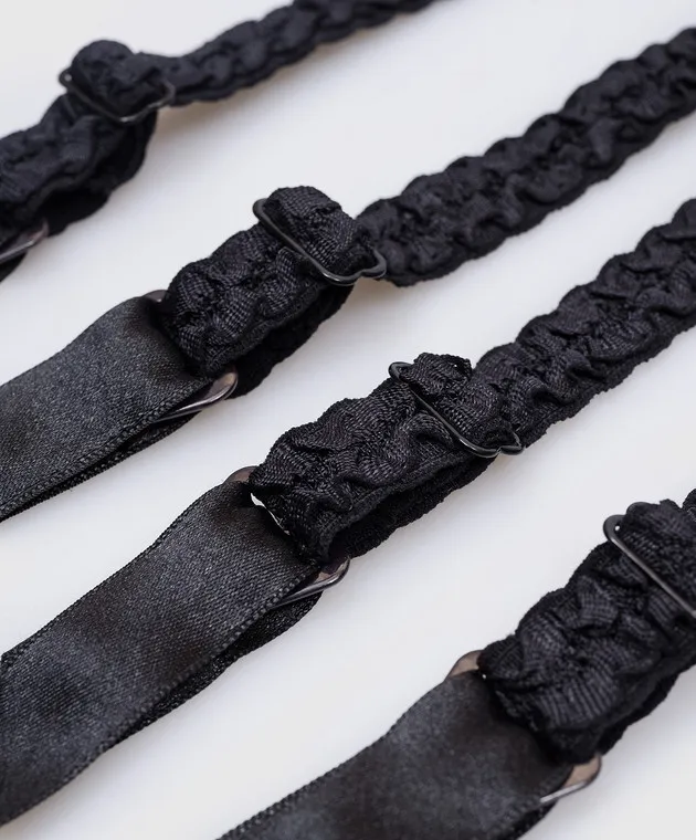 Cadolle Black suspenders for stockings