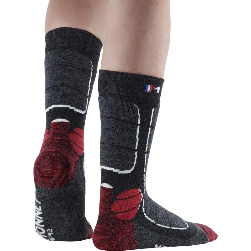 CALCETINES DE LANA TREK  MONNET TREK MEDIUM (ROJO)